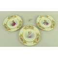 A group of three Sevres porcelain cabinet portrait bust plates, late 18th century, decorated against... 
