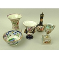 A collection of  small vases, comprising a waisted Sunderland lustre vase, 12cm, a 19th century mini... 