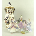 A collection of ceramics, comprising a Royal Doulton figurine, modelled as Christine, HN2792, a Coal... 