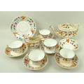 A late 19th century Sunderland lustre part tea service comprising tea pot, 24 by 11 by 14.5cm, cream... 
