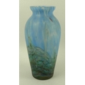 A James Couper & Sons, Glasgow, coloured glass vase, decorated in predominantly blue and green tones... 