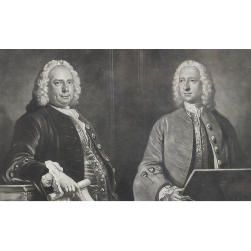 573 - After Joseph Highmore, 'Samuel and Nathaniel Buck', a mezzotint engraved  by Richard Houston, publis... 