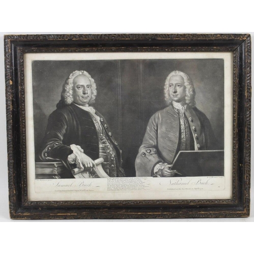 573 - After Joseph Highmore, 'Samuel and Nathaniel Buck', a mezzotint engraved  by Richard Houston, publis... 