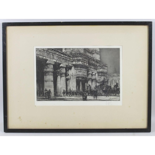 574 - William Walcot (British, 1874-1943):' King Solomon's Palace', a drypoint etching, signed in pencil t... 