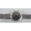 An Omega Geneve Chronostop automatic stainless steel wristwatch, circa 1969, with grey dial, luminou... 