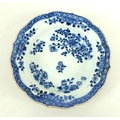 A late 18th century Chinese porcelain blue and white dish, Qing Dynasty, Qianlong period, with lobed... 