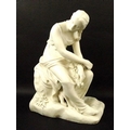 A Minton Parian figure, 'Comedy', late 19th century, modelled as a seated female figure with long ha... 