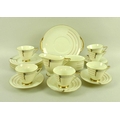 A Royal Doulton Art Deco tea set, Magna pattern, comprising six cups, six saucers, six plates, a cak... 