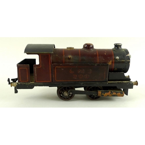 697 - A Bowman Models, O gauge, 0-4-0 tank loco, live steam, model 300, burgundy and black livery, 'LMS 30... 