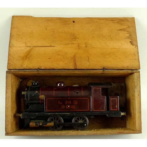 697 - A Bowman Models, O gauge, 0-4-0 tank loco, live steam, model 300, burgundy and black livery, 'LMS 30... 