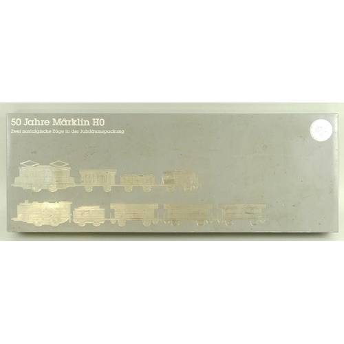 708 - A Marklin HO gauge boxed double set, 0050, Jubilee 50th anniversary '50 Jahre Marklin HO', comprisin... 