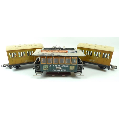 712 - A group of LGB (Lehmann Gross Bahn) G scale, gauge 1, rolling stock, comprising ten passenger coache... 