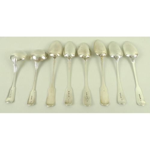 809 - A group of silver spoons, comprising two 19th century silver ladles, one by Thomas Wilkes Barker, 18... 