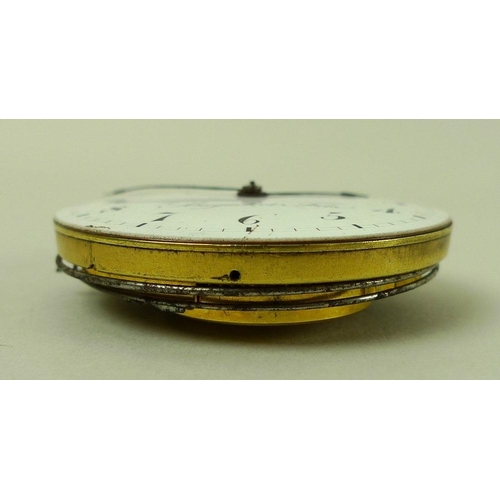 820 - A Breguet et Fils pocket watch chiming movement only, circa 1830, with white 52mm enamel dial, black... 