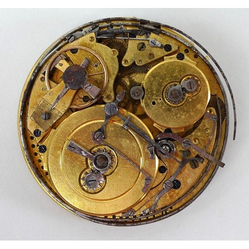 820 - A Breguet et Fils pocket watch chiming movement only, circa 1830, with white 52mm enamel dial, black... 