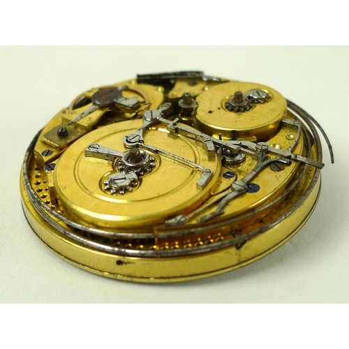 820 - A Breguet et Fils pocket watch chiming movement only, circa 1830, with white 52mm enamel dial, black... 