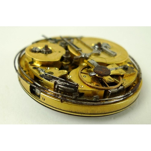 820 - A Breguet et Fils pocket watch chiming movement only, circa 1830, with white 52mm enamel dial, black... 