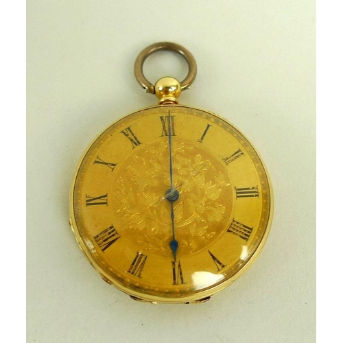 822 - An 18K gold cased Vacheron & Constantin lady's pocket watch, late 19th century, open faced, key wind... 