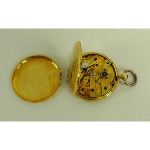 822 - An 18K gold cased Vacheron & Constantin lady's pocket watch, late 19th century, open faced, key wind... 