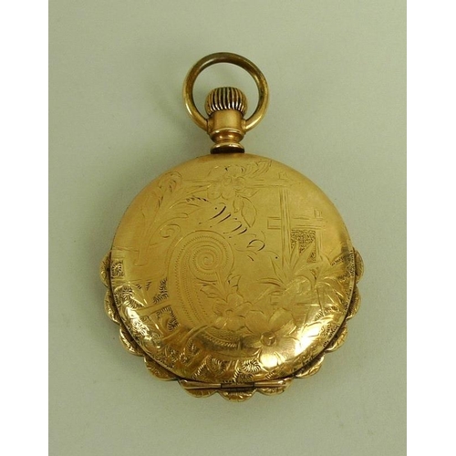 826 - An Elgin National Watch Co lady's pocket watch, closed faced, keyless wind, late 19th century, white... 