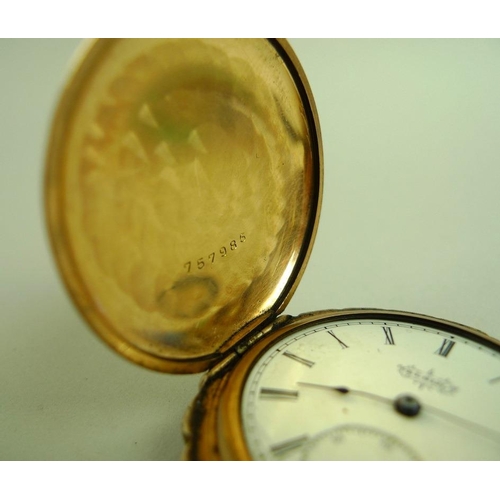 826 - An Elgin National Watch Co lady's pocket watch, closed faced, keyless wind, late 19th century, white... 