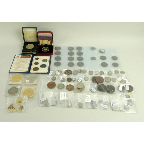 831 - A collection of coins, to include silver sixpences, threepennies, Victorian pennies, American half d... 