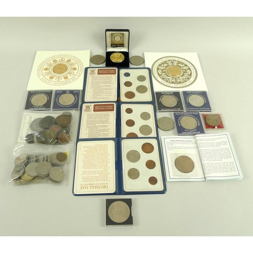 835 - A collection of GB and World coins and commemorative medallions, including HM Queen Mother's 90th Bi... 