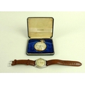 A Canadian Elgin pocket watch in a gold filled case, with original box, together with a Favrini De L... 