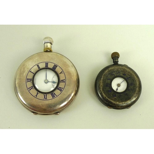 863 - A Benson silver half hunter pocket watch, JWB Ltd, London 1941, together with a Swiss Ladies sterlin... 