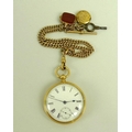 An 18ct gold pocket watch by Waltham and Co, 80.4g including movement, together with a 9ct gold watc... 