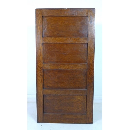 912 - An early 20th century oak five drawer filing cabinet, brass handles, the interiors fitted with remov... 