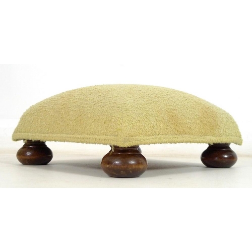 913 - An ottoman covered in cream velvet linen and raised on castors, 93 by 42 by 63cm high, together with... 