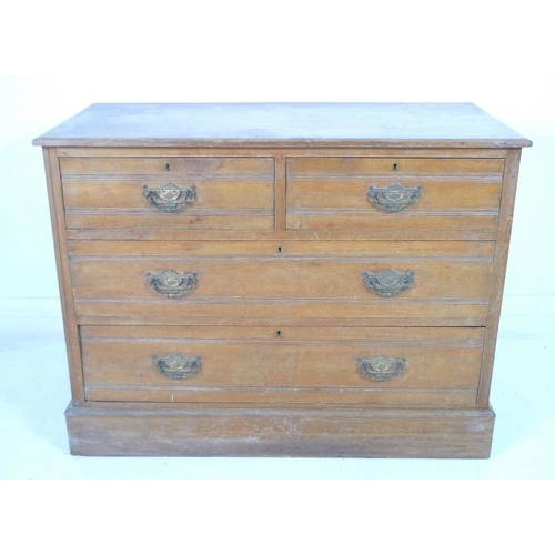 920 - A Victorian Aesthetic walnut and pine chest of two over two drawers, possibly previously a dressing ... 