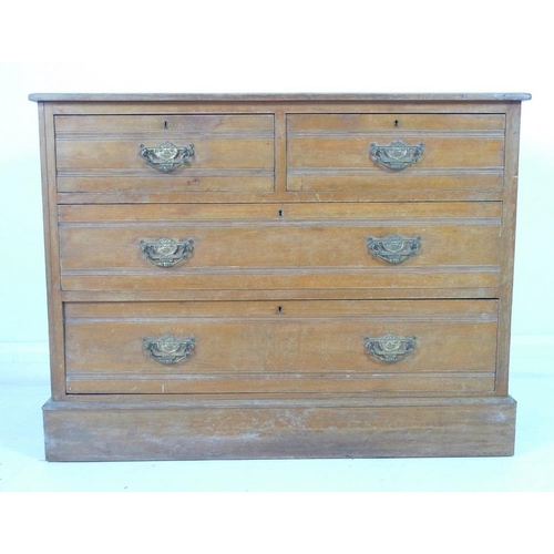 920 - A Victorian Aesthetic walnut and pine chest of two over two drawers, possibly previously a dressing ... 