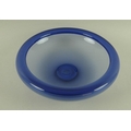 A blue glass bowl, 1960s/70s, by Per Lutken for Holmegaard, signed to base, 26cm diameter.