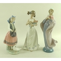 Two Lladro figures, one 'Our Lady with Flowers', 5171, the other 'Josefa Feeding Her Duck', 5201, to... 
