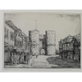 W. P. Robins (19th century): a pair of etchings, one depicting Canterbury Cathedral, the other Westg... 