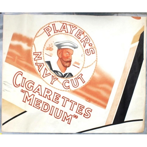 572 - A pair of 20th century posters after Player's Navy Cut Cigarettes, depicting the sailor on the HMS '... 