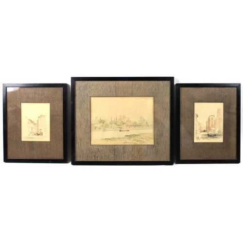 578 - H. Waterworth (British, 19th century): a set of three watercolours depicting various views of York, ... 