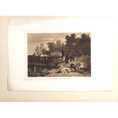 580 - J. M. W. Turner RA (British, 1755-1851): 'The Farmyard with the Cock', an etching from his series of... 