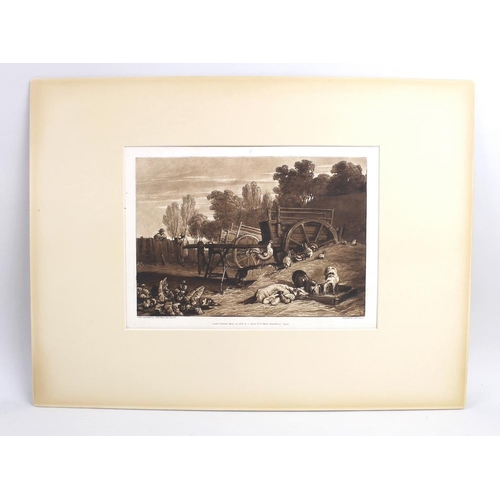 580 - J. M. W. Turner RA (British, 1755-1851): 'The Farmyard with the Cock', an etching from his series of... 