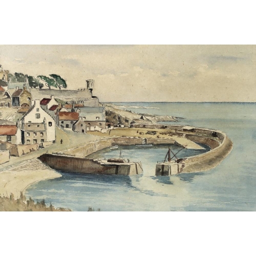 583 - Geoff Johnson: an early 20th century study of Eastern Harbour Crail (Fife, Scotland), with title ver... 