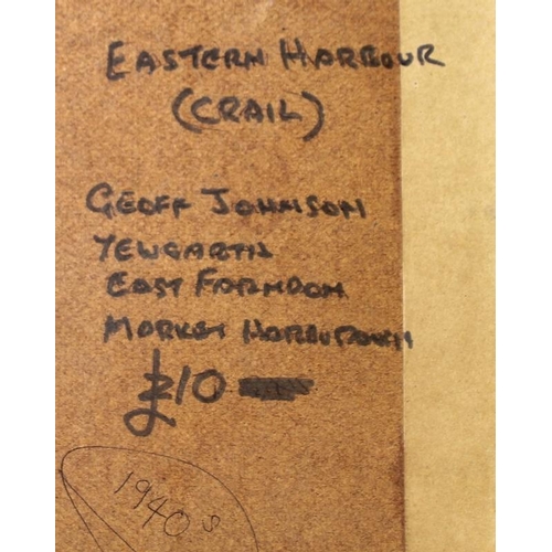 583 - Geoff Johnson: an early 20th century study of Eastern Harbour Crail (Fife, Scotland), with title ver... 