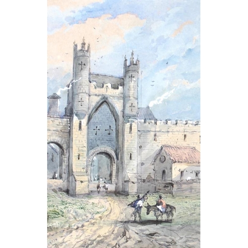 586 - George Richard Vawser (British, 1800-1888): Two 19th century views of York city gate houses, with fi... 