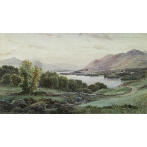 594 - H. M. Krause (early 20th century): a pair of Lake District watercolours, 'Derwent Water' and  'Skidd... 