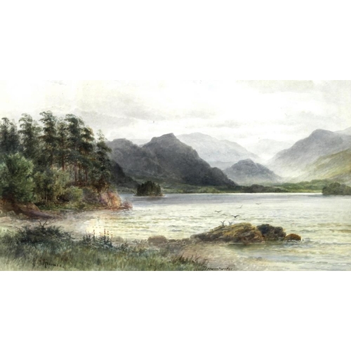 594 - H. M. Krause (early 20th century): a pair of Lake District watercolours, 'Derwent Water' and  'Skidd... 