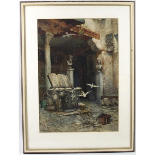 597 - Rhoda Holmes Nicholls (1854 -1930): G  Angels, Venice,  watercolour, signed and dated 1881 lower rig... 