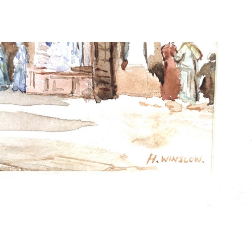 599 - Attributed to Winslow Homer (American, 1836-1910): Staple Inn, Holborn, watercolour, with another wa... 