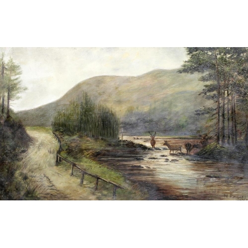 602 - H. Philips (British): a pair of oils on canvas depicting two rural Scottish scenes, both signed lowe... 