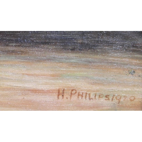 602 - H. Philips (British): a pair of oils on canvas depicting two rural Scottish scenes, both signed lowe... 